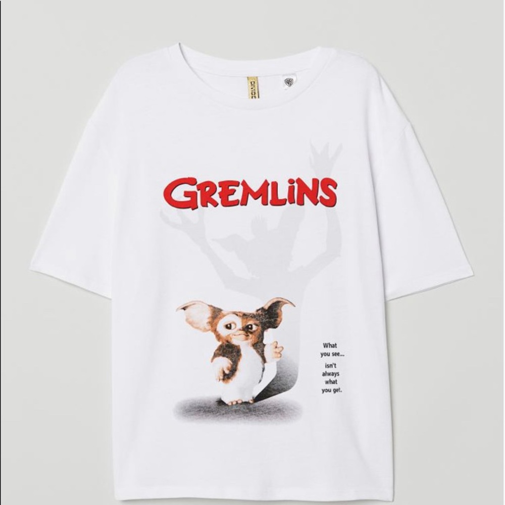 White cropped Gremlins T- shirt